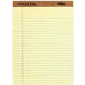 Tops Notepad: 8-1/2 in x 11-3/4 in Sheet Size, Legal, Canary, 600 Sheets, 0% Recycled Content, 12 PK