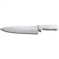 Dexter Russell Chef/Utility Knife: 10 in L, Straight Blade, High Carbon Steel, White