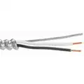 Metal Clad Armored Cable, MC ap, 10 AWG, 250 ft., Number of Conductors 2 with Bare AL Ground