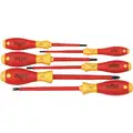 Keystone Slotted/Phillips Insulated Screwdriver Set, Multicomponent, Number of Pieces: 6