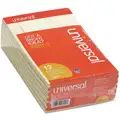 Universal Notepad: 5 in x 8 in Sheet Size, Narrow, Canary, 600 Sheets, 0% Recycled Content, 12 PK