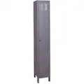Dark Gray Wardrobe Locker, (1) Wide, (1) Tier Openings: 1, 12" W X 12" D X 78" H
