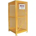 Gas Cylinder Cabinet: Liquid Propane Gas, 9 Vertical Cylinders, 31 in x 30 in x 65 in, Steel, Yellow