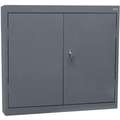 Wall Cabinet: 30 in x 12 in x 30 in, Solid, 1 Adj Shelf, Swing Handle & Keyed, Dark Gray