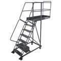 Ballymore Unsupported, 7-Step, Cantilever Rolling Ladder with Perforated Step Tread; 70" Platform Height, 42" Platform Depth