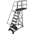 Ballymore Unsupported, 8-Step, Cantilever Rolling Ladder with Perforated Step Tread; 80" Platform Height, 42" Platform Depth