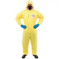 Enviroguard Hooded Chemical Resistant Coveralls with Elastic Cuff, Chemsplash 1 Material, Yellow, 2XL