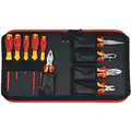 Wiha Tools Insulated Tool Kit: 10 Pieces, Electrical and Teleco mm Tools/Pliers/Screwdrivers, Case