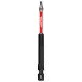 Milwaukee Power Bit: #2 Fastening Tool Tip Size, 3 1/2 in Overall Bit Lg, 1/4 in Hex Shank Size