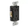 Hubbell Wiring Device-Kellems 15 A, Commercial, Receptacle, Black, No Tamper Resistant
