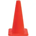 Brady Traffic Cone: Day or Low Speed Roadway (40 MPH or Less), Non-Reflective, 18 in Cone Ht, Orange