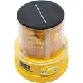 Kande Safety Rechargeable Safety Light: Amber, LED, Solar, 30,000 hr Lamp Life, Dome, 5 in H, PMMA