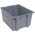 Stack and Nest Container, Gray, 13"H x 23-1/2"L x 19-1/2"W, 1EA