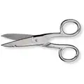 Electricians Scissors, Electrical and Communications, Straight, Right Hand, Solid Steel, Nickel Plat