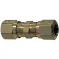 Tube Union: Brass, For 5/8 in x 5/8 in Tube OD, Compression x Compression, 13/16-18 Threading Size