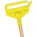 Wet Mop Handle, Side Gate Mop Connection Type, Natural, Wood, 54" Handle Length