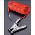 20 ft. Insulated Coiled Grounding Wire with Hand Clamp Connector Type, Orange