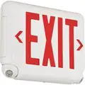 LED Exit Sign with Emergency Lights with Battery Backup, Red Letters and 1 or 2 Sides, 9" H x 12" W