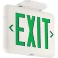 Hubbell Lighting LED Universal Exit Sign with Battery Backup, Green Letters and 1 or 2 Sides, 9" H x 11-1/2" W