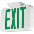 Hubbell Lighting LED Universal Exit Sign with Battery Backup, Green Letters and 1 or 2 Sides, 7-13/64" H x 11-39/64" W