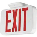Hubbell Lighting LED Universal Exit Sign with Battery Backup, Red Letters and 1 or 2 Sides, 7-13/64" H x 11-39/64" W