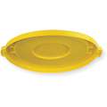 BRUTE Series Trash Can Top, Round, Flat, 20 gal., Yellow