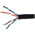 Unshielded Data Cable, Jacket Color: Black, Number of Conductor Pairs: 4, 1000 ft. Length