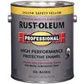 Rust-Oleum Interior/Exterior Paint: For Metal/Steel, Safety Yellow, 1 gal Size, Oil, Less Than 100g/L, Gloss