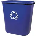 Rubbermaid 7 gal. Rectangular Recycling Wastebasket, Plastic, Blue