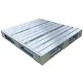 Rackable, 4-Way, Galvanized Steel Pallet; 5-3/8" H x 48" L x 40" W, Silver