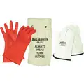 Red Electrical Glove Kit, Natural Rubber, 0 Class, Size 10-1/2