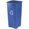 23 gal. Blue Stationary Recycling Container, Open Top