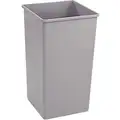 Trash Can,Square,35 Gal.,Gray