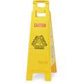 Rubbermaid Floor Safety Sign: HDPE, 37 in x 12 in x 38 in Nominal Sign Size, Not Retroreflective