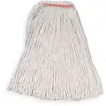 Rubbermaid Wet Mop: Cotton, 16 oz Dry Wt, 1 in Headband Size, White, Cut Mop End