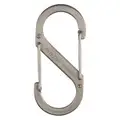 Double Gated Carabiner Clip: 3 1/2 in, Stainless Steel, Silver