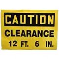 Vinyl Overhead Clearance Sign with Caution Header, 10" H x 14" W