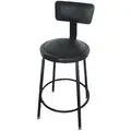 Round Stool with 24" to 33" Seat Height Range and 250 lb. Weight Capacity, Black