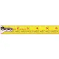 Stanley Tape Measure: 25 ft. Blade L, 1 in Blade W, in/ft/Fractional, Closed, Steel