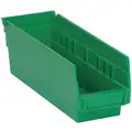 Shelf Bin, Green, 4" H x 11-5/8" L x 4-1/8" W, 1EA