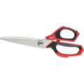 Scissors, Multipurpose, Straight, Ambidextrous, Chrome Plated Steel, Length of Cut: 4"