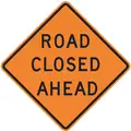 Lyle Road Construction Sign: 30 in x 30 in Nominal Sign Size, Aluminum, 0.080 in, W20-3D MUTCD, Orange