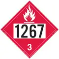 Flammable Liquid Aluminum Un 1267 Placard, Aluminum, Height: 273mm, Width: 273mm