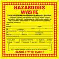 California Hazardous Waste Label, Vinyl, Height: 6", Width: 6"