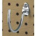 Durahook Steel Curved Pegboard Hook, Screw In Mounting Type, Silver, Finish: Bright Zinc