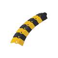 Ultratech Cable Protector: 1 Channels, 1/2" Max Cable Dia, 3" W, 3/4" H, 13-1/8" L, Black/Yellow
