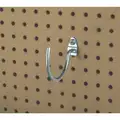 Durahook Steel Curved Pegboard Hook, Screw" Mounting Type, Silver, Finish: Bright Zinc