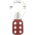 Lockout Hasp 1-1/2" , Six 3/8" Holes Red Coated