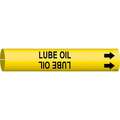 Brady Snap-On, Plastic Pipe Marker; Fits Pipe Size O.D.: 1-1/2" to 2-3/8", Legend: Lube Oil