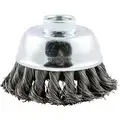 Norton 2-3/4" Knot Wire Cup Brush, 0.014" Wire Dia., 1" Trim Length, 66252839109